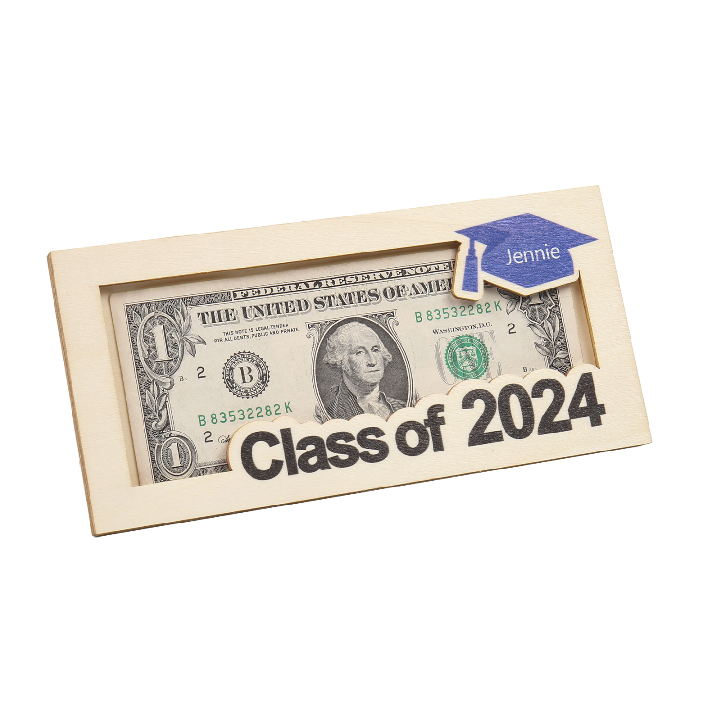 Porte-Cartes Diplômé en bois Prénom et Texte Personnalisés Cadeau de Graduation