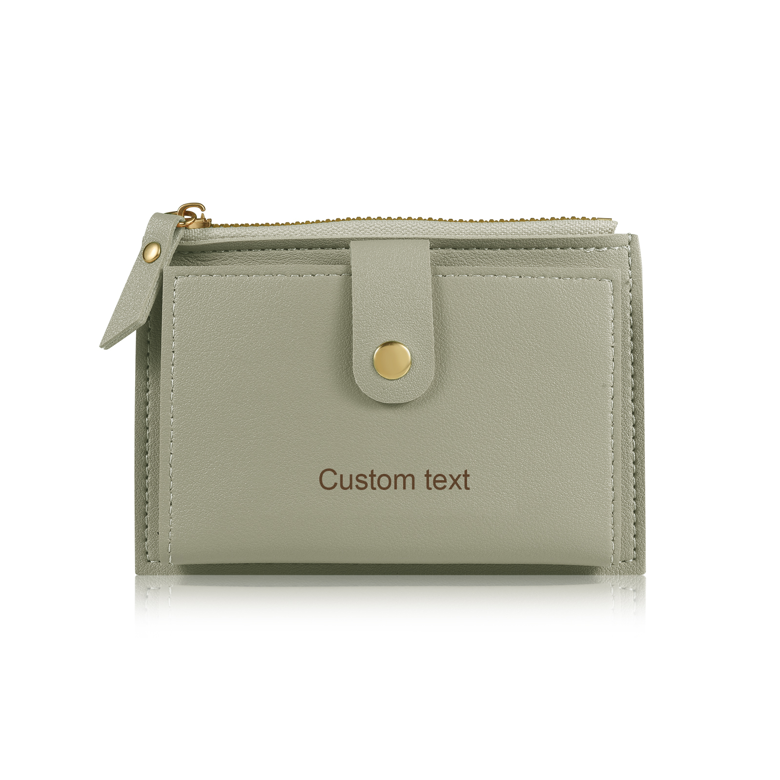 Portefeuille Femme Prénom et Texte Personnalisés avec Fleurs de naissance Porte-Monnaie Carte