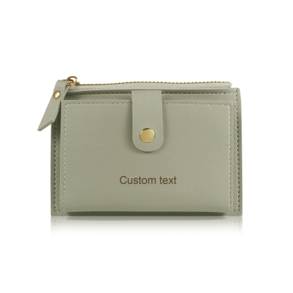 Portefeuille Femme Prénom et Texte Personnalisés avec Fleurs de naissance Porte-Monnaie Carte