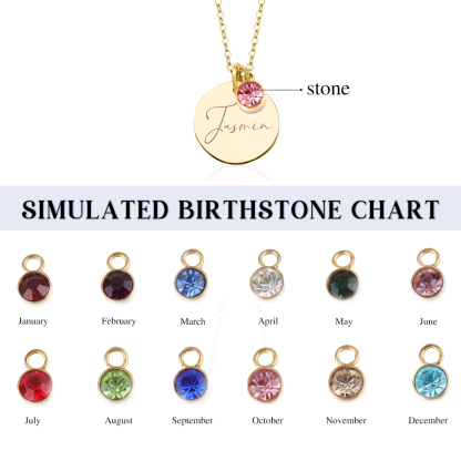 Collier 1 Prénom Personnalisé avec 1 Pierre de Naissance