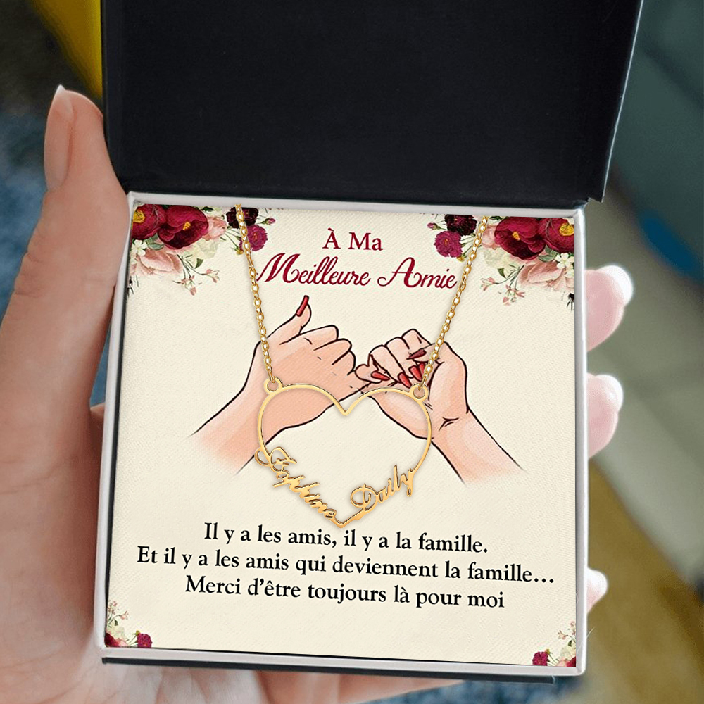 À ma meilleur amie - Collier Cœur 2 Prénom Personnalis