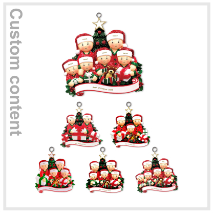 Décoration Sapin Noël Poupée 3 Prénoms Personnalisés et texte