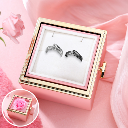 Jessemade FR À mon Amour - 2PCS Bague Réglable Couple 2 Textes Personnalisés Alliance