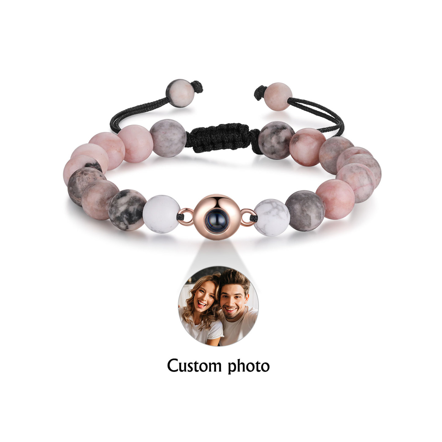 Bracelet Photo Projection de Pierres 1 Photo Personnalisée|Jessemade