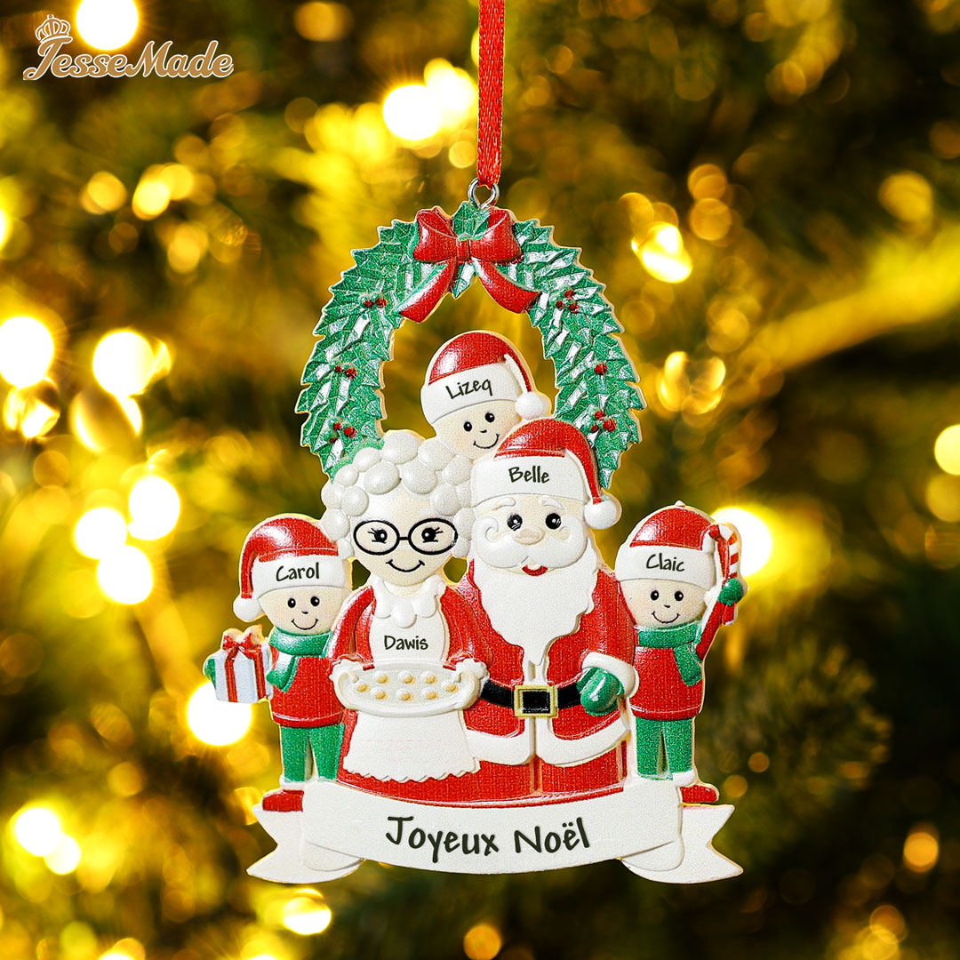 Décoration Sapin Noël Poupée 5 Prénoms Personnalisés et texte