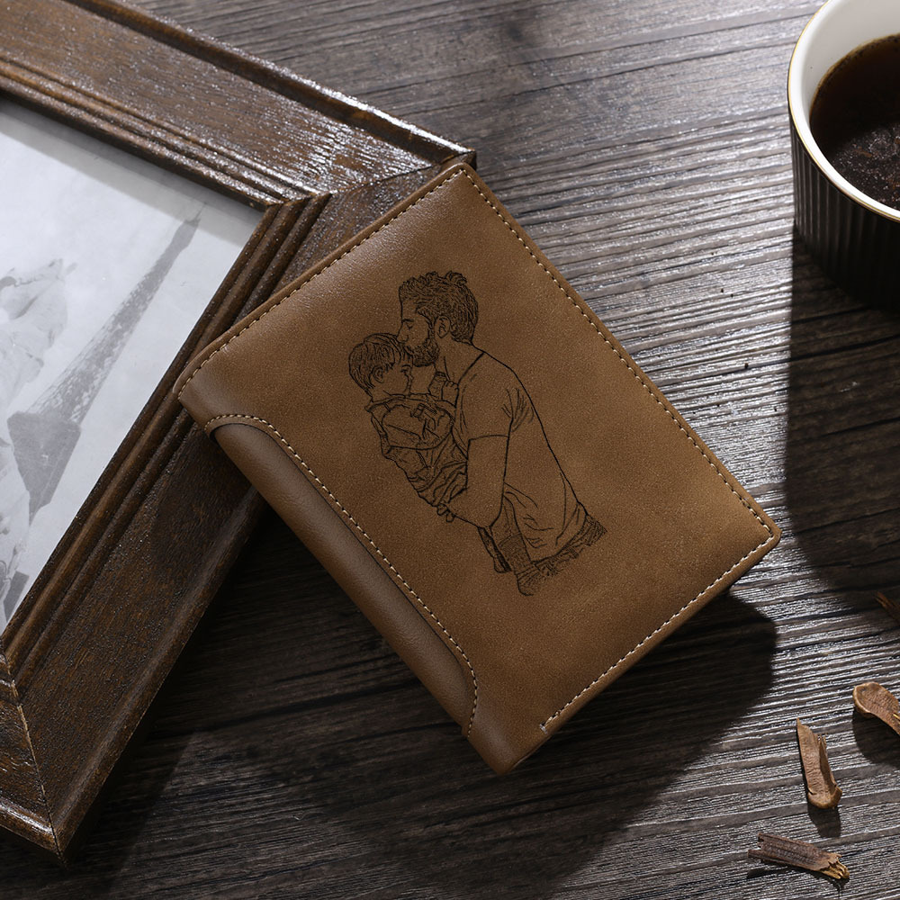 Portefeuille Photo Personnalisée Classique Homme Porte-Monnaie cadeau anniversaire homme | Jessemade