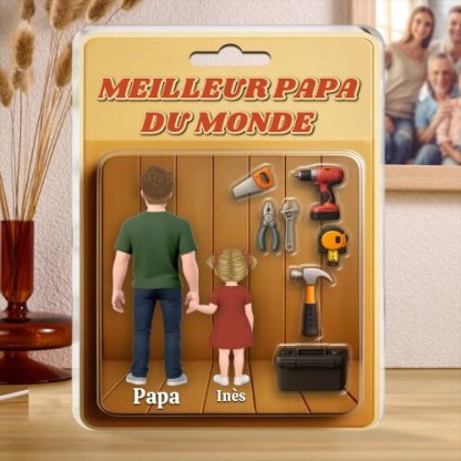 Plaque Acrylique Personnalisée Fête des Pères – « Meilleur Papa du Monde » – Cadeau avec 1-5 Prénoms des Enfants | Jessemade