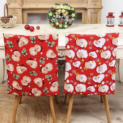 Housse de Chaise Noël Père Noël en Tissu Rouge Personnalisée Cadeau pour famille | Jessemade