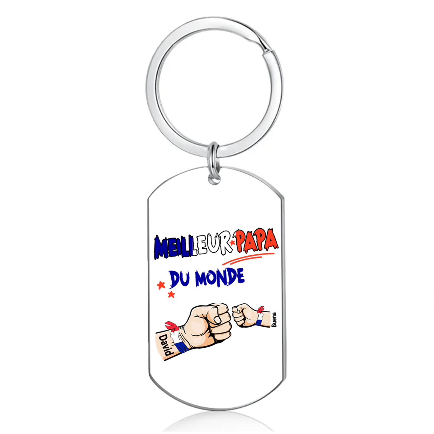 À mon Papa - Porte-Clés Poings 2 Prénoms Personnalisés