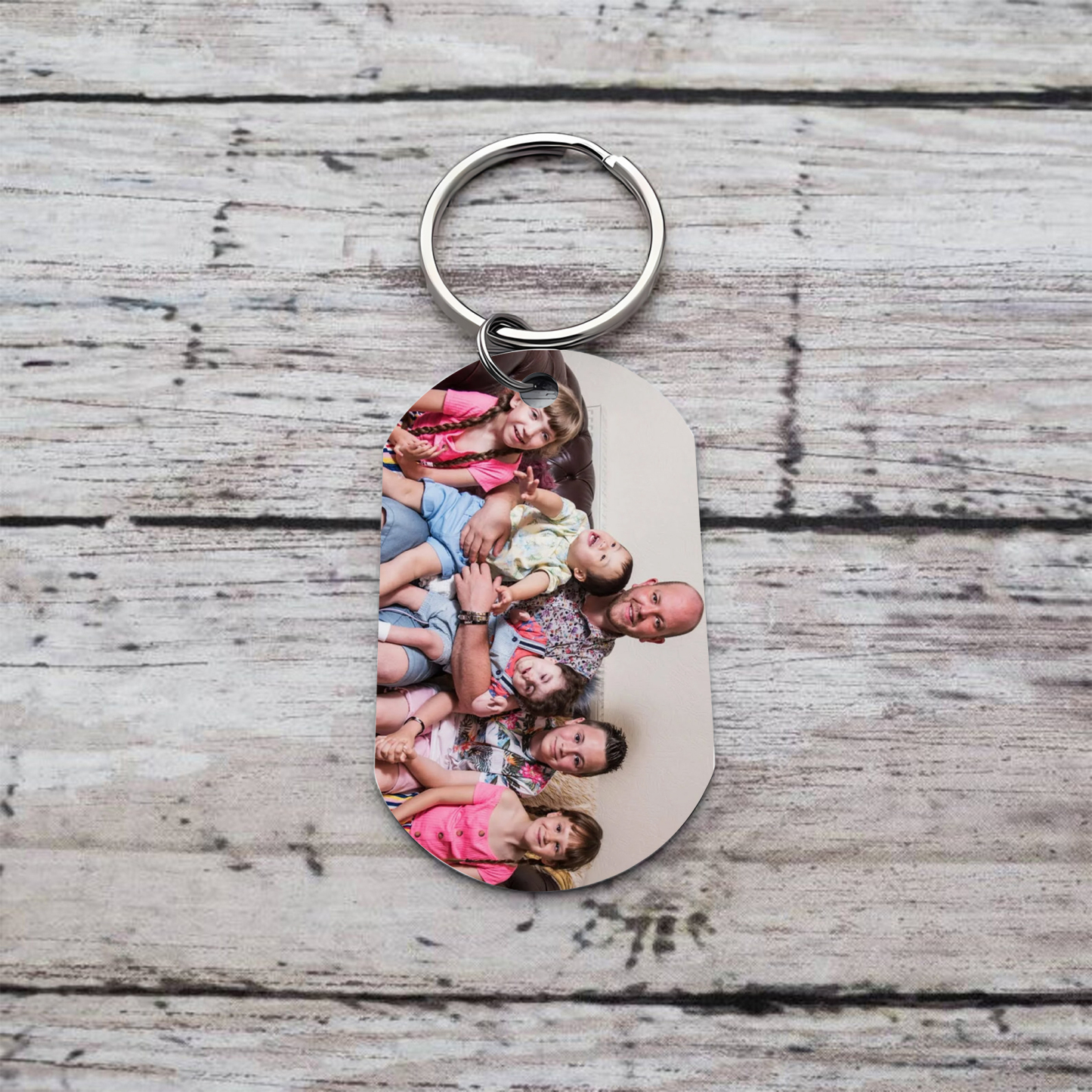 À Papa/Papi - Porte-Clés Pieds Bébé 6 Prénoms Personnalisés avec Photo pour Famille