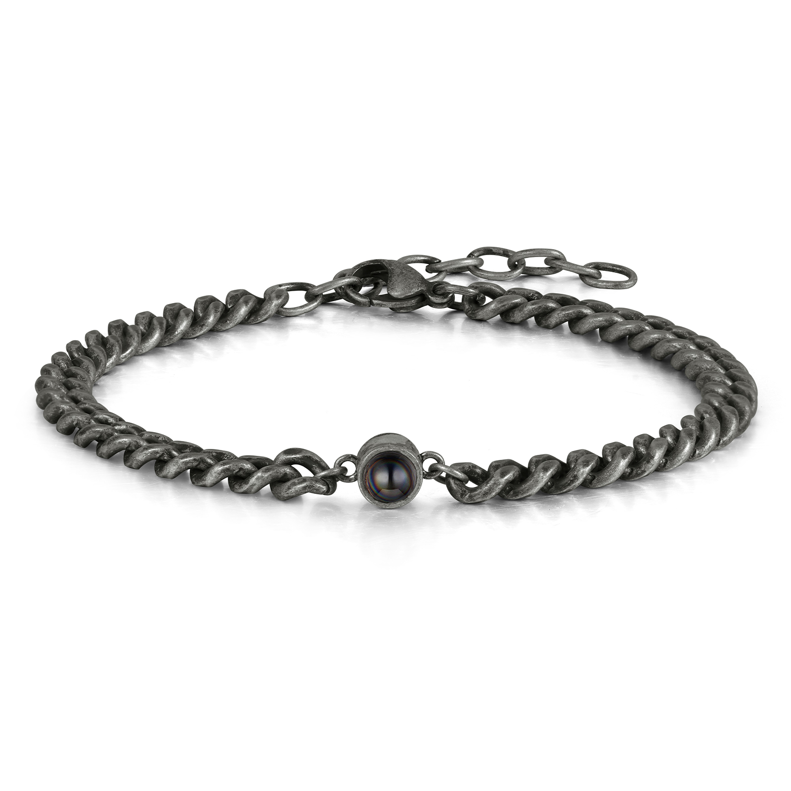 Bracelet en Acier Inoxydable Personnalisé Bracelet Photo Projection Noir｜Jessemade