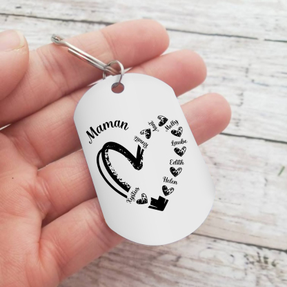 À Ma Maman - Porte-Clés Cœur 2-7 Noms Personnalisés