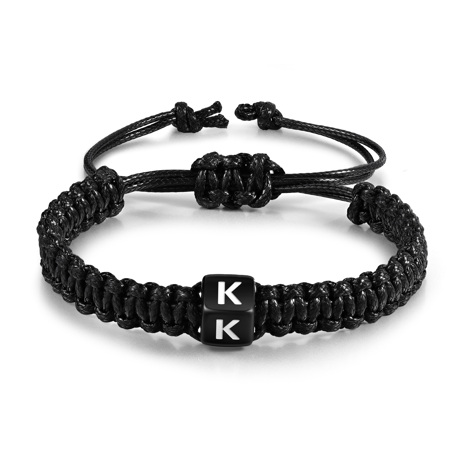 Bracelet en Cuir Dés 26 Lettres Personnalisées Bracelet Initiale｜Jessemade