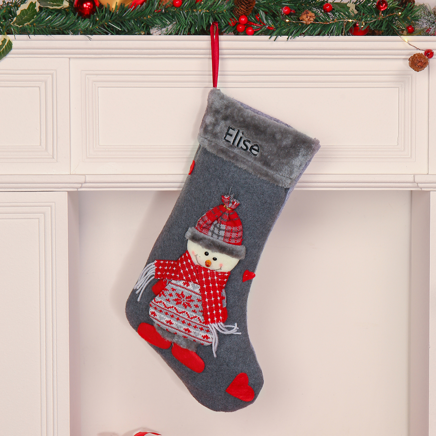 Ornements Chaussette Sac Cabas de Noël 1 Prénom Personnalisé