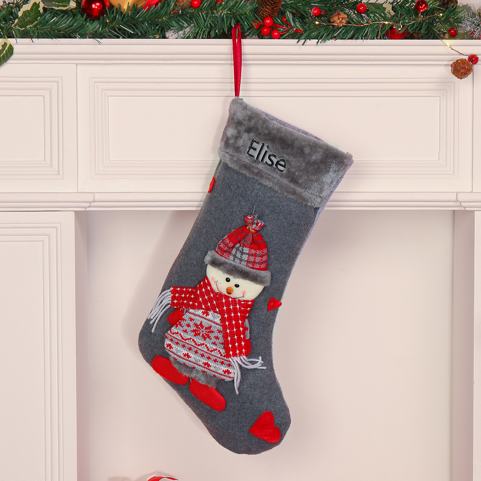 Ornements Chaussette Sac Cabas de Noël 1 Prénom Personnalisé