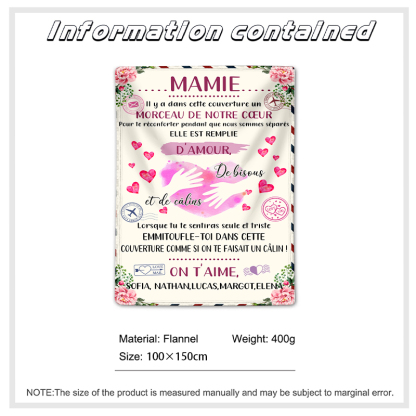 À ma Mamie - Couverture Plaids Polaire 1 Texte Personnalisé