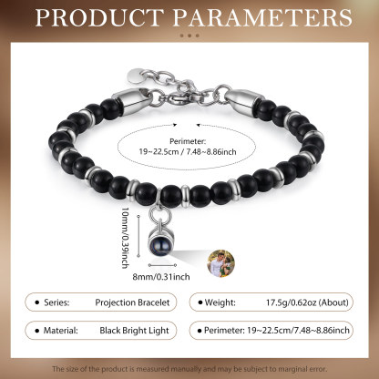 Bracelet Homme Projection de Pierres Photo Personnalisée