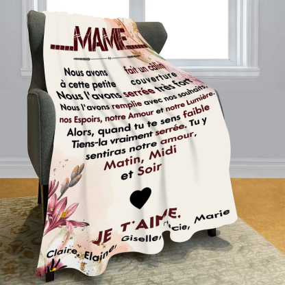 À ma Mamie - Couverture Plaids Polaire 1 Texte Personnalisé