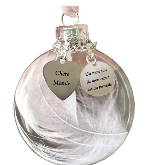  Boule transparente Flocon de Neige Ornements avec 2 Textes Personnalisés boule de noël | Jessemade