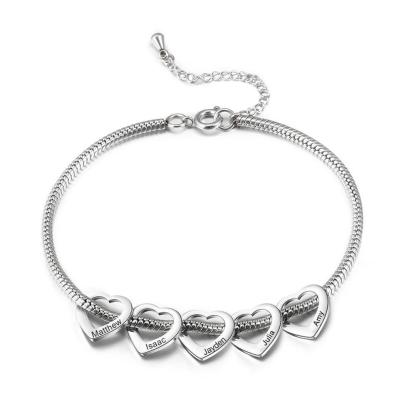 Bracelet Cheville Réglable Prénom Personnalisés Pour Femmes Avec 5 Pen