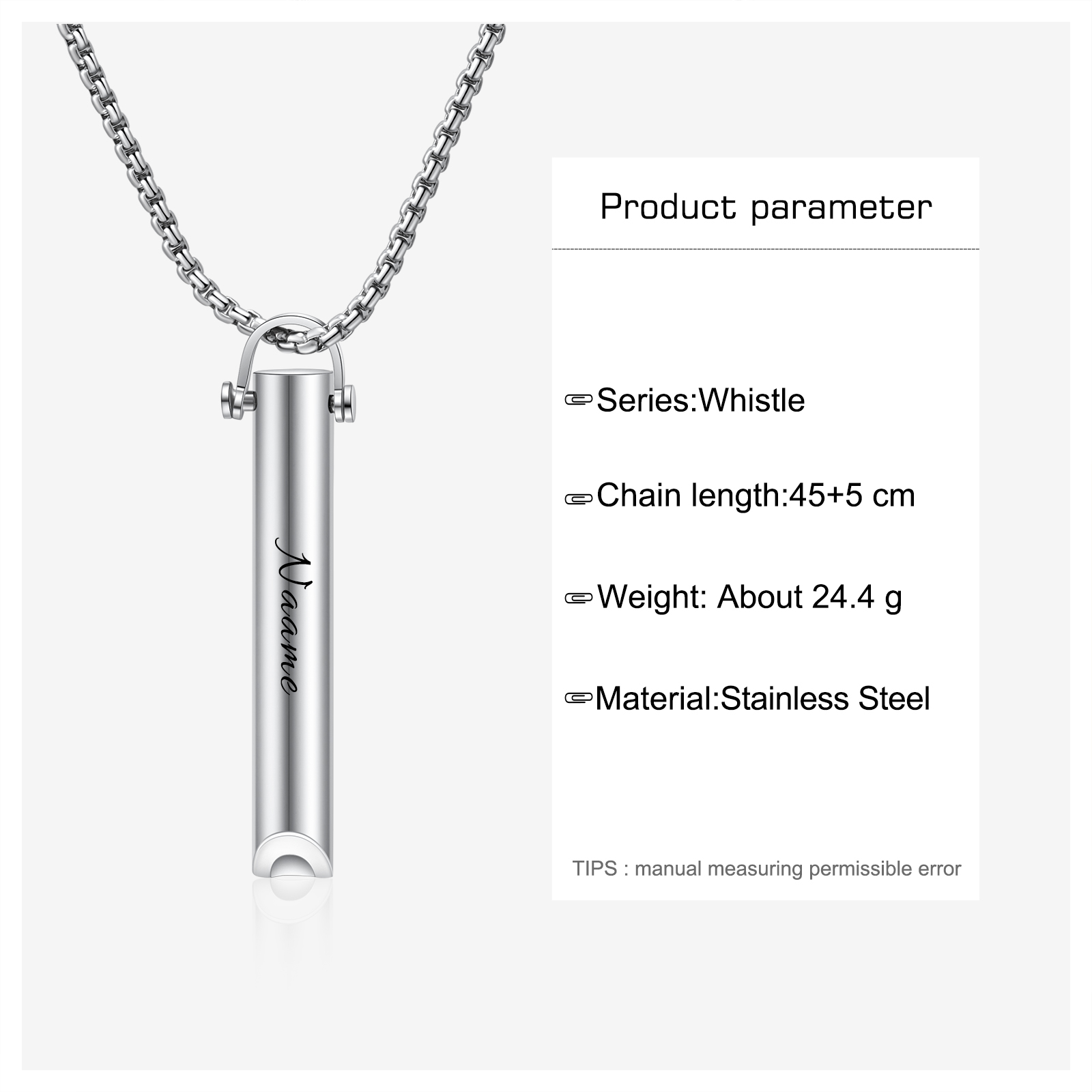 À Mon Fils-Collier Sifflet avec graver prenoms Personnalisé Collier Homme | Jessemade