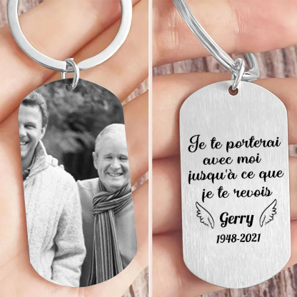 Porte-Clés Commémorative Photo avec Prénom et Année Personnalisés