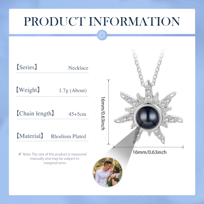 Collier Flocon de Neige Projection de Pierres 1 Photo Personnalisée Collier pour Femmes | Jessemade