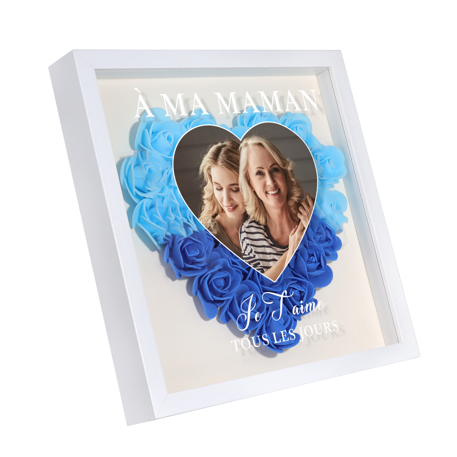 À ma Maman - Cadre Panneau de densité 1 Photo Personnalisée Ornements Floral pour Famille