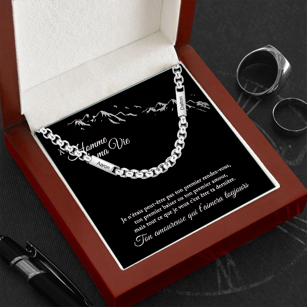 À Mon Homme - Collier Personnalisé Homme avec 2 Prénoms｜Jessemade
