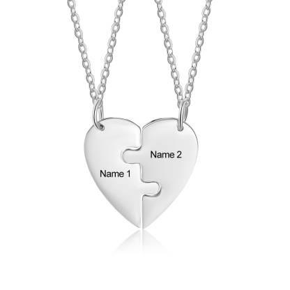 Collier Personnalisé avec 2 Prénoms Collier Coeur pour Couple｜Jessemade