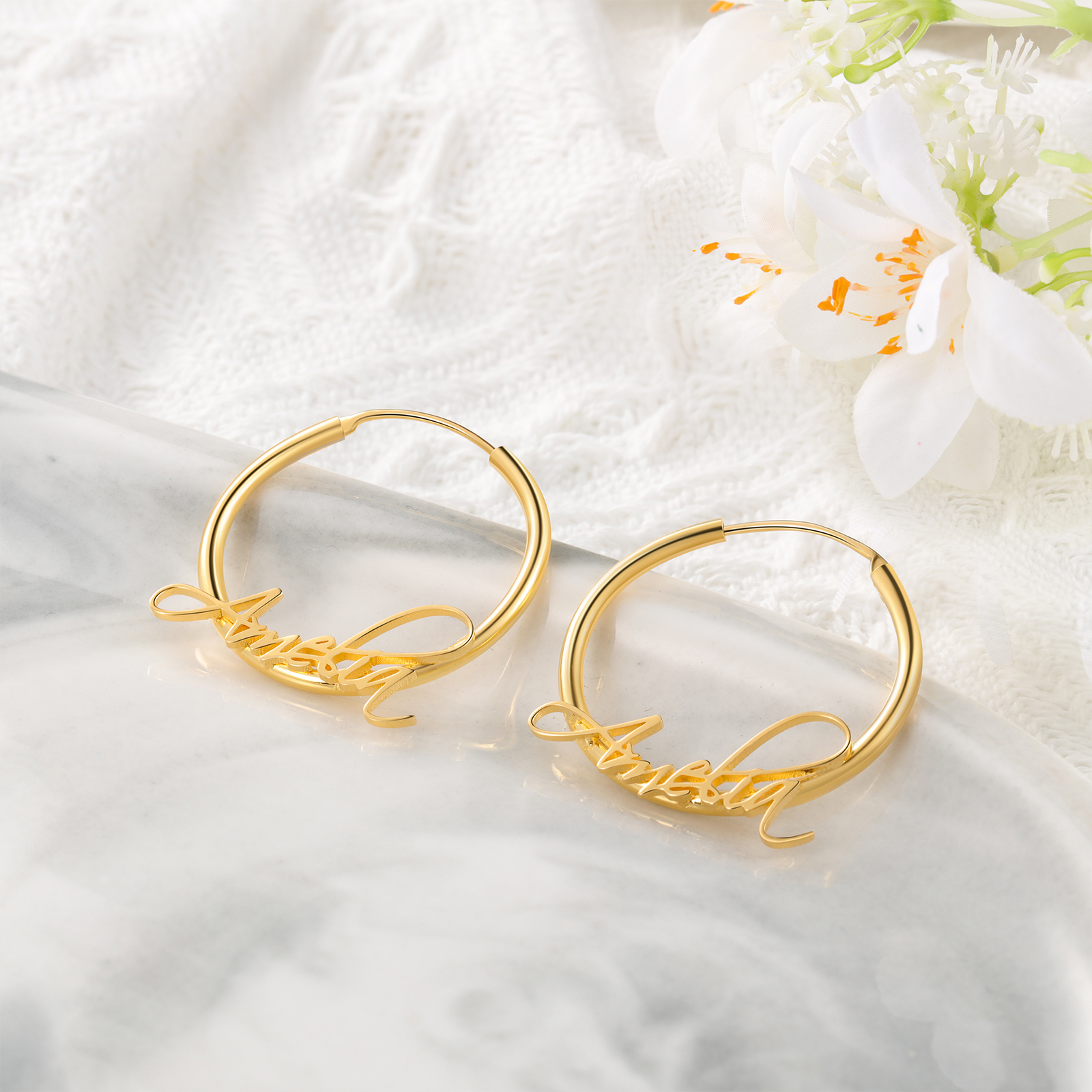 Boucles d'Oreilles 1 Prénom Personnalisée