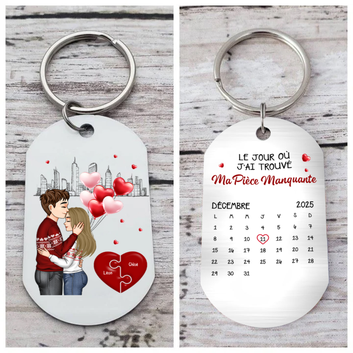 Porte-Clés Personnalisé Calendrier - Le jour où j'ai trouvé ma pièce manquante