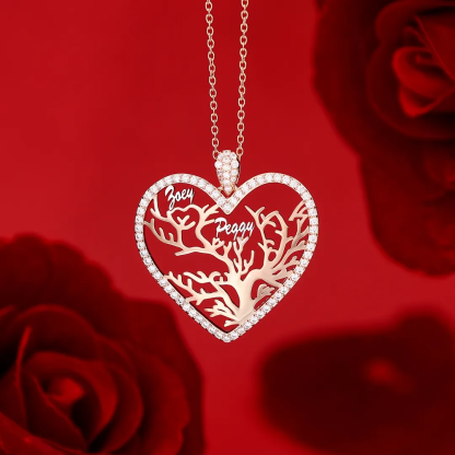 À ma Mamie - Collier Pendentif Arbre de vie Arbre généalogique 1-4 Prénoms