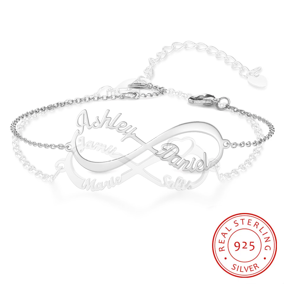 Bracelet Infini 2 Prénoms Personnalisés