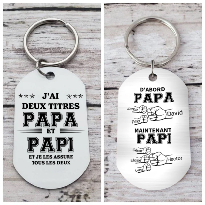 À mon Papa-Porte-Clés Pieds Bébé 3 Prénoms Personnalisés Porte Clés gravés | Jessemade