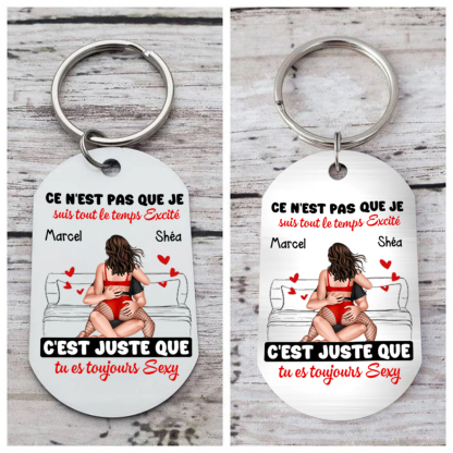 Porte-clés 2 Prénoms Personnalisés avec Illustrations Porte-Clés Personnaliables Pour Couple | Jessemade