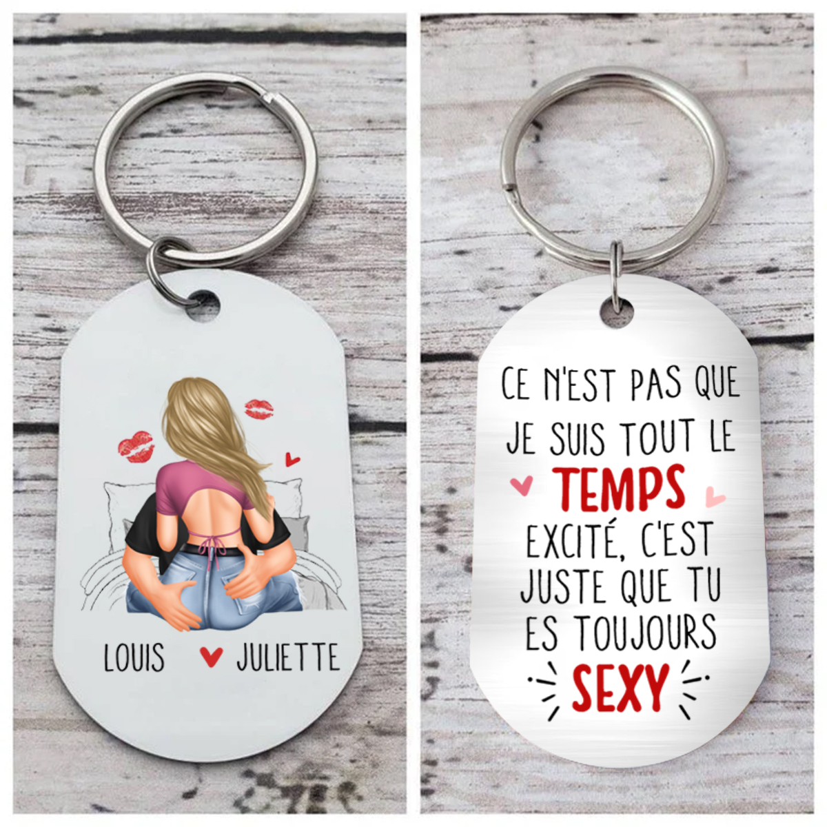 Porte-clés 2 Prénoms Personnalisés Porte-Clés Personnaliables Pour Couple | Jessemade