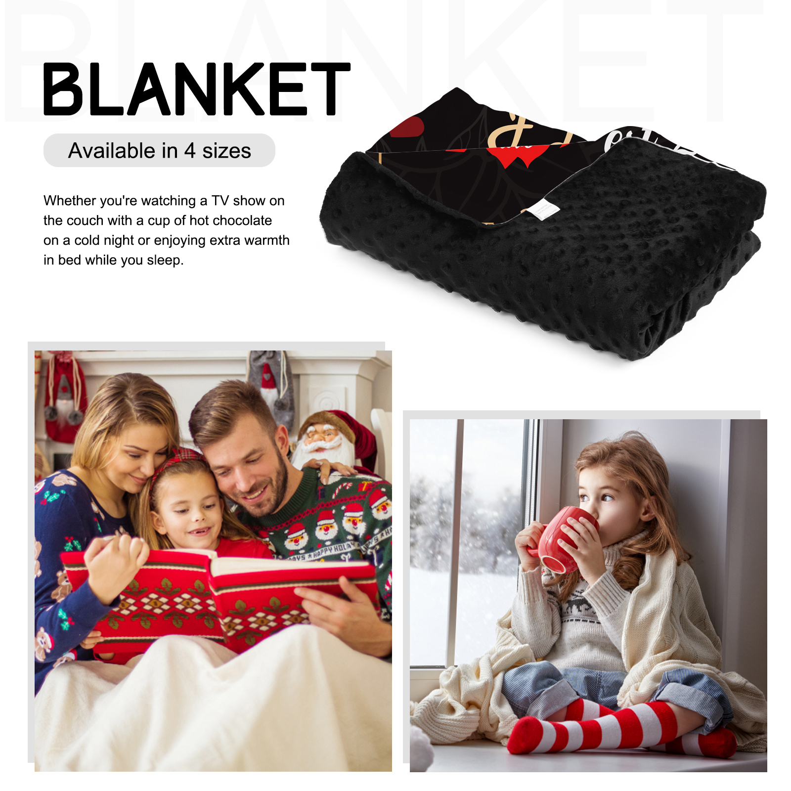 Couverture plaids polaire amour 2 Prénoms Personnalisé avec date et photo et 2 lettres et années | Jessemade