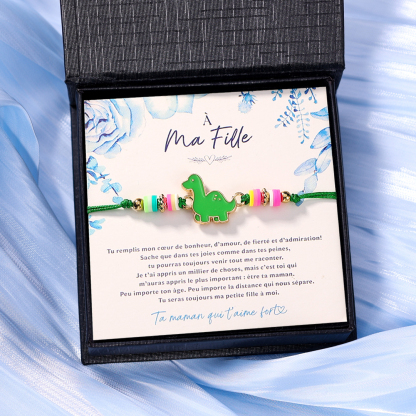 À Ma Fille Bracelet Dinosaure Vert Bracelet Pour Enfant Cadeau pour enfant｜Jessemade