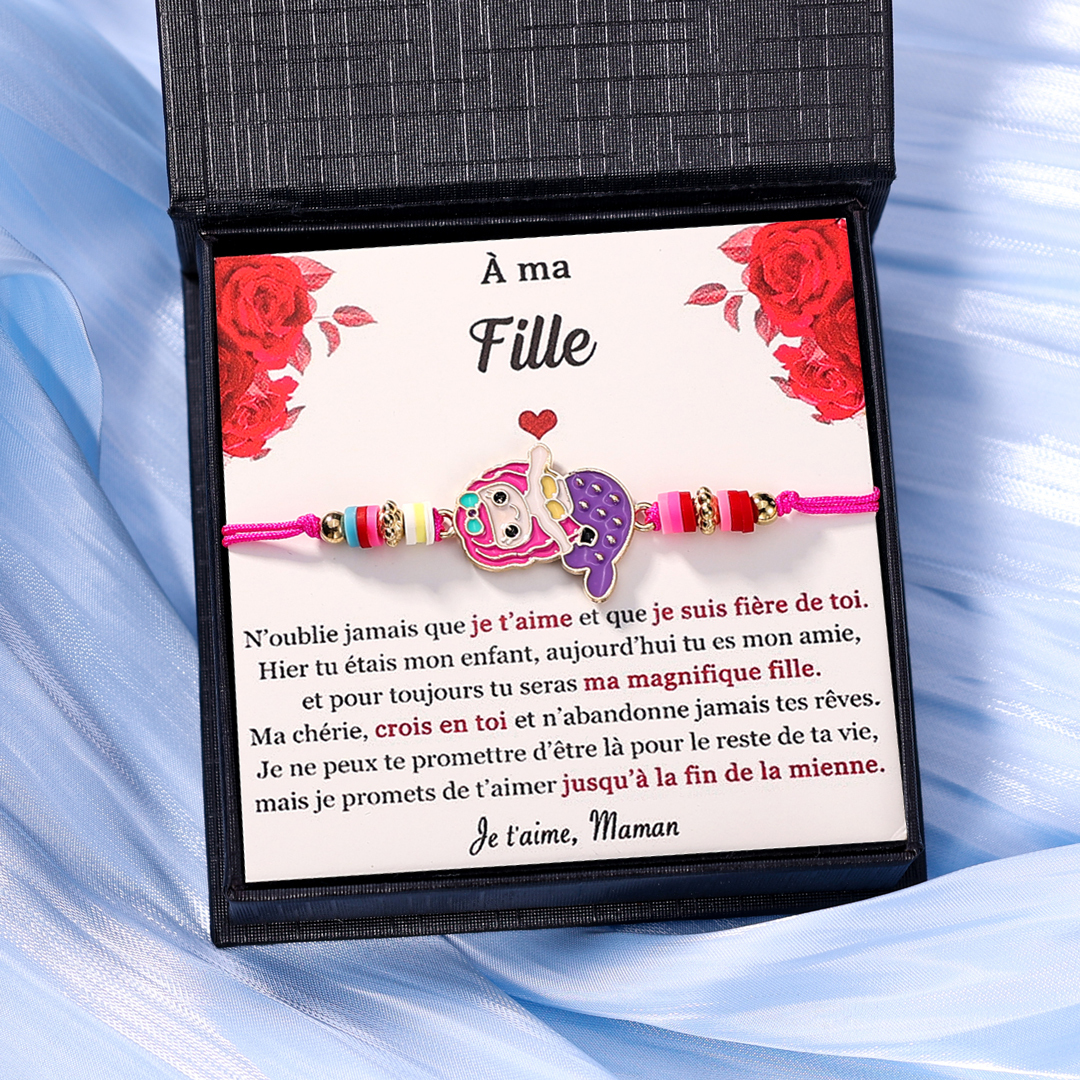 À Ma Fille Bracelet Charm Sirène Bracelet Pour Enfant Cadeau pour enfant｜Jessemade