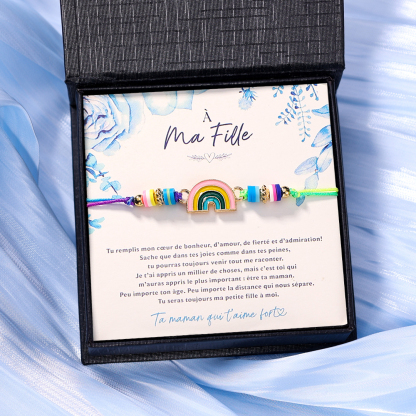 À Ma Fille - Bracelet Arc-En-Ciel Cadeau Rentrée scolaire pour Enfant｜Jessemade