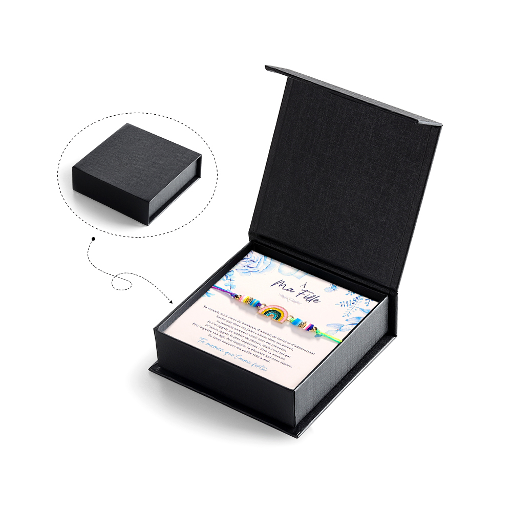 À Ma Fille - Bracelet Arc-En-Ciel Cadeau Rentrée scolaire pour Enfant｜Jessemade