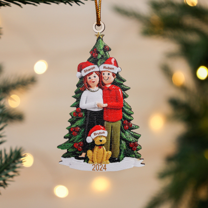 Ornements de Noël Poupée 3 Prénoms Personnalisés avec Année