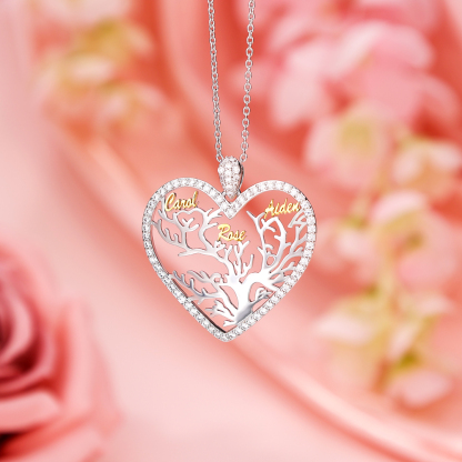 Collier Pendentif Arbre de vie Arbre généalogique 3 prénom | Jessemade