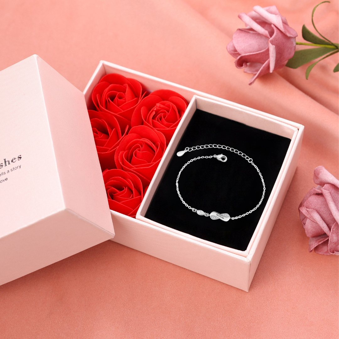 Bracelet Infini Élégance 1 personnalisé Prénom bracelet personnalisé femme Cadeau pour femme|Jessemade