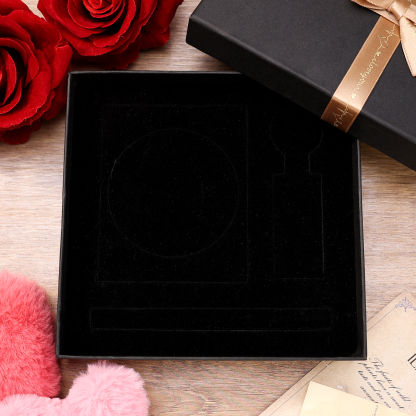 Coffret Cadeau 2PCS Aimant de frigo et Porte-clé 1 Texte et Spotify Personnalisés avec 2 Photos Coffret Cadeau pour Couple | Jessemade