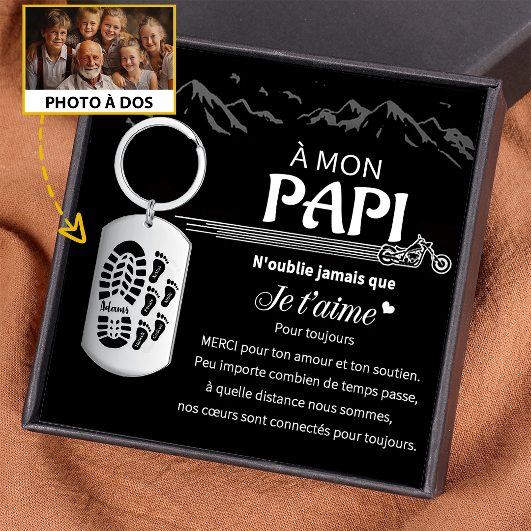 À Papa/Papi Porte-Clés Pieds Bébé 6 Prénoms Personnalisés avec Photo pour Famille |  Jessemade
