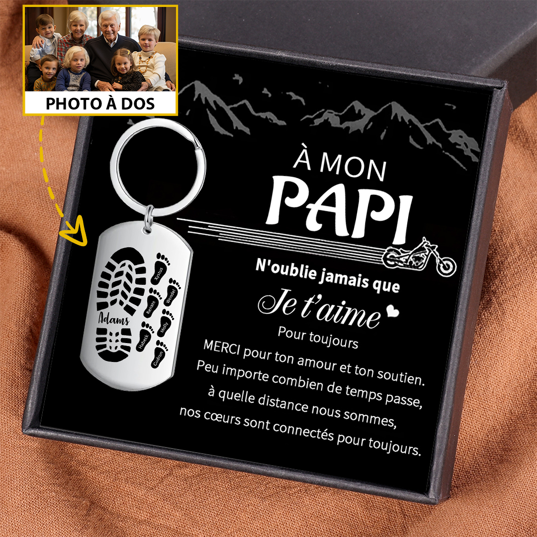 À Papa/Papi Porte-Clés Pieds Bébé 7 Prénoms Personnalisés avec Photo pour Famille |  Jessemade