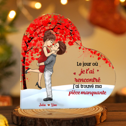 Plaque Acrylique Cœur Couple Romantique 2 Prénoms Personnalisés Cadeua pour couple Saint-Valentin | Jessemade