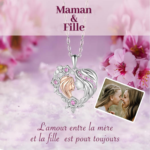 À Ma Fille-Collier mère et fille Cœur